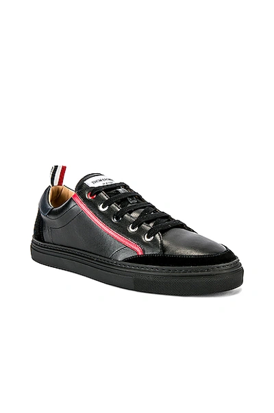 Shop Thom Browne Leather Sneaker In Black