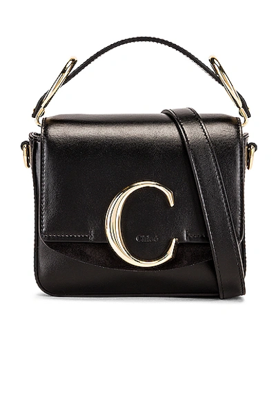 Shop Chloé C Mini Box Bag In Black