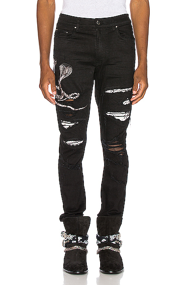 mike amiri jeans with snake