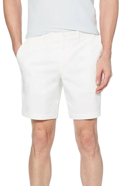 Shop Original Penguin Stretch Cotton Twill Shorts In Bright White