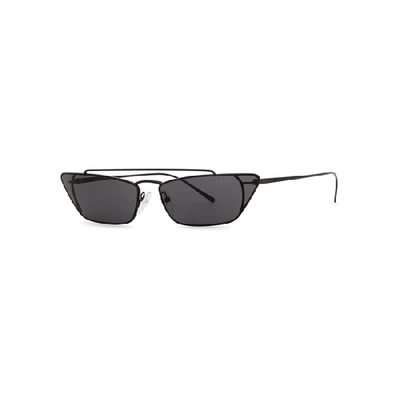 Shop Prada Black Cat-eye Sunglasses