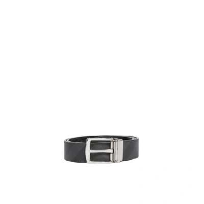 Shop Burberry Reversible London Check And Leather Belt