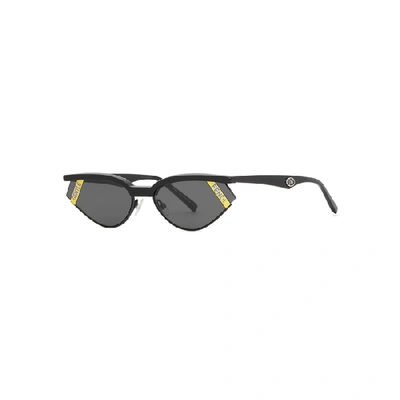 Shop Fendi Black Cat-eye Sunglasses