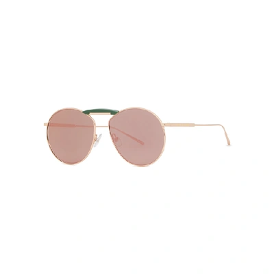 Shop Fendi Round Frame Sunglasses In Gold And Other
