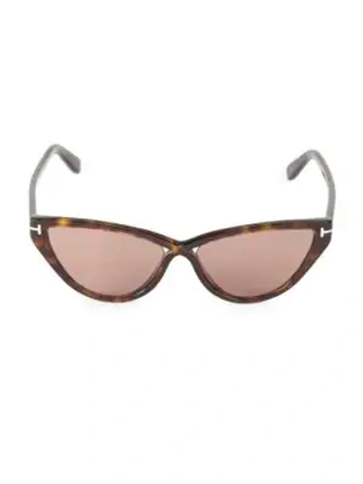 Shop Tom Ford Women's Charlie 56mm Cat Eye Sunglasses In Havana