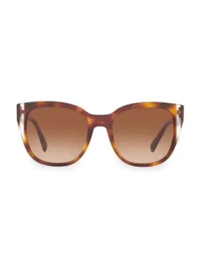 Shop Valentino Legacy 54mm Tortoiseshell Sunglasses In Brown