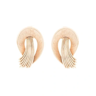 Shop Susan Caplan Vintage 1980s Vintage Trifari Curving Feather Clip-on Earrings