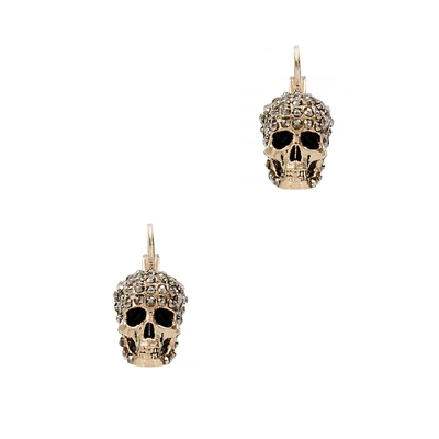 Shop Alexander Mcqueen Swarovski-embellished Skull Earrings
