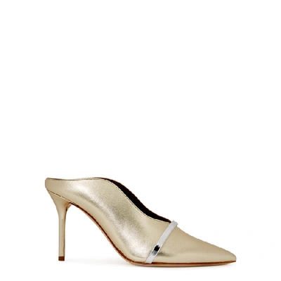 Shop Malone Souliers Constance 85 Gold Leather Mules