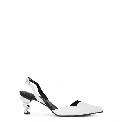 Shop Yuul Yie Lissom 60 Slingback Leather Pumps In White