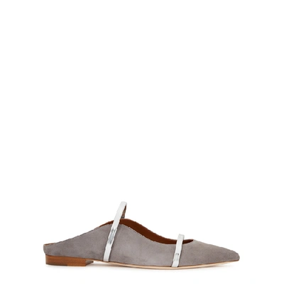 Shop Malone Souliers Maureen 10 Grey Suede Mules