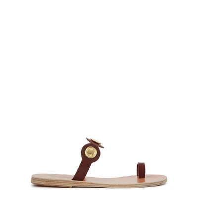 Shop Ancient Greek Sandals Evelina Brown Leather Sandals In Dark Brown