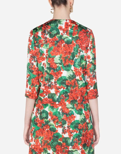 Shop Dolce & Gabbana Boxy Portofino-print Brocade Jacket In Floral Print