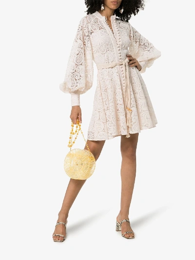 Zimmermann Amari Paisley crochet Mini Dress In Cream ModeSens