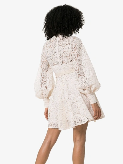 Shop Zimmermann Amari Paisley Lace Dress In White