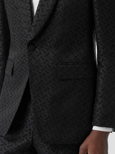 Shop Burberry English Fit Monogram Wool Blend Jacquard Tuxedo In Black