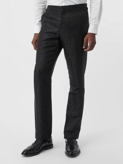 Shop Burberry English Fit Monogram Wool Blend Jacquard Tuxedo In Black