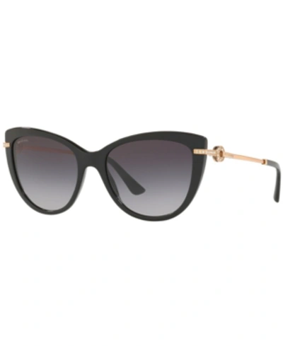 Shop Bvlgari Sunglasses, Bv8218b 55 In Black/grey Gradient
