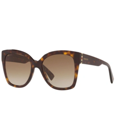 Shop Gucci Sunglasses, Gg0459s 54 In Tortoise/brown