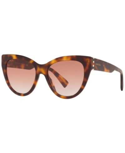 Shop Gucci Sunglasses, Gg0460s 53 In Tortoise/red