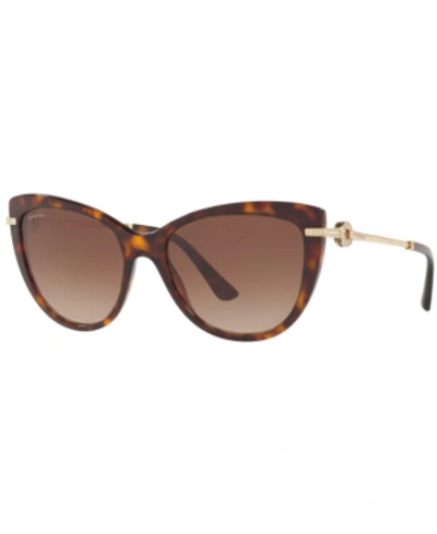 Shop Bvlgari Sunglasses, Bv8218b 55 In Dark Havana/brown Gradient