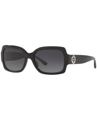 Shop Tory Burch Polarized Sunglasses, Ty7135 55 In Black/grey Gradient Polar