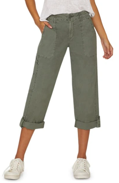 Shop Sanctuary Explorer Patch Pocket Crop Pants In Washed Peace Green