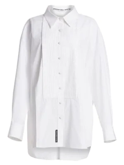 Shop Alexander Wang Xl Cotton Tuxedo Shirt In White