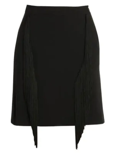 Shop Stella Mccartney Cady Fringe Stretch Pencil Skirt In Black