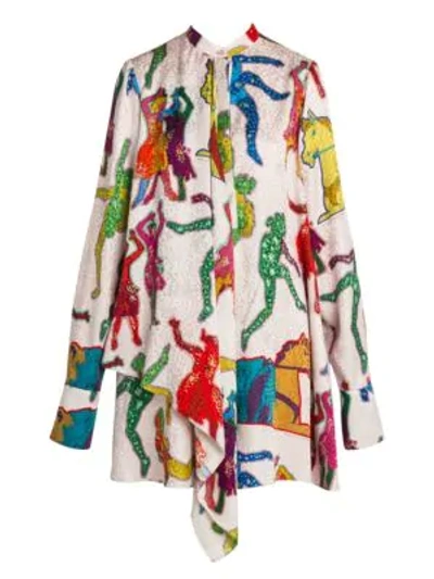 Shop Stella Mccartney All Together Now Lucy In The Sky Diamonds Silk Shirtdress In Multi