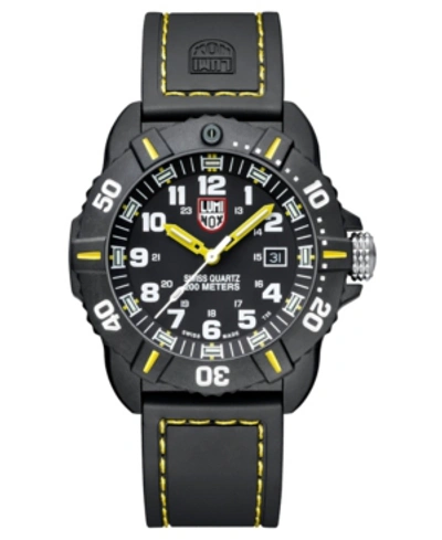 Shop Luminox Men's 3025 Coronado Series Black And Yellow Watch