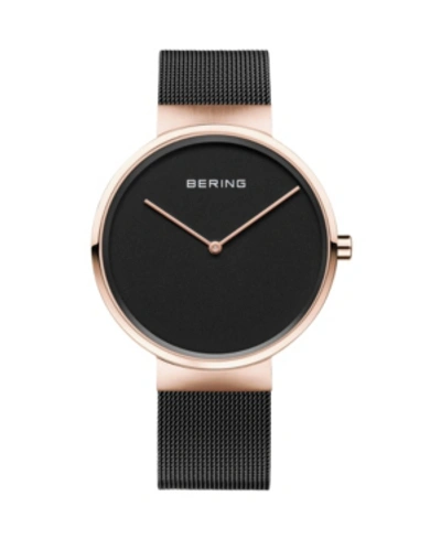 Shop Bering Men's Classic Stainless Steel Case And Mesh Watch In Black