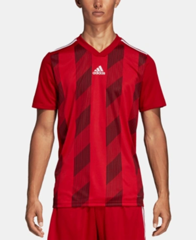 Shop Adidas Originals Adidas Men's Striped Soccer Jersey In Red/blk