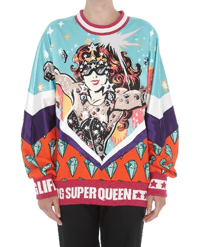 Shop Dolce & Gabbana Dg Super Queen Sweatshirt In Multicolor