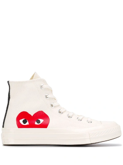 Shop Comme Des Garçons Play X Converse Chuck Taylor Sneakers In White