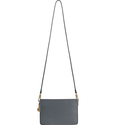 Shop Givenchy Cross 3 Leather Crossbody Bag - Grey In Grey/ Blue