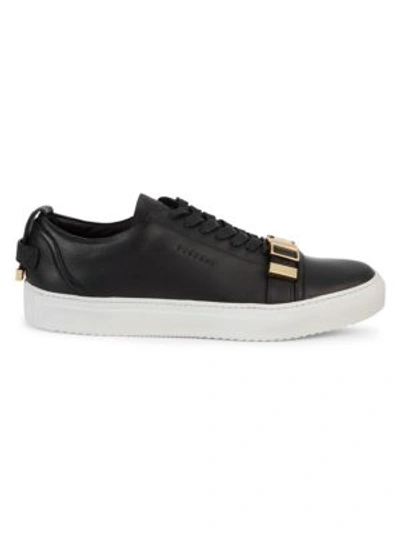 Shop Buscemi Lace-up Leather Low-top Sneakers In Black