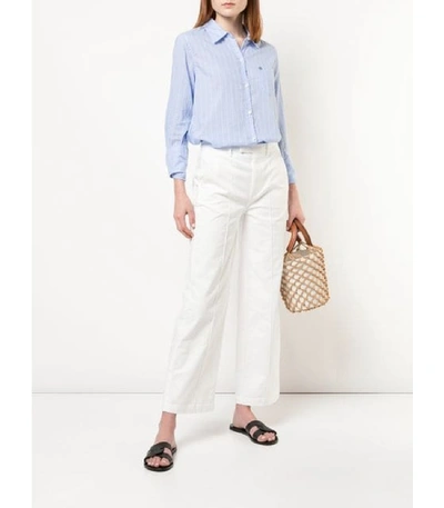 Shop Alex Mill Standard Stripe Button Down Shirt In Blue And White