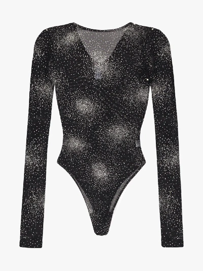 Shop Fantabody Sheer Sparkle Tulle Body In Black