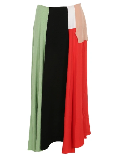 Shop Marni Colour Block Skirt In Multicoloured