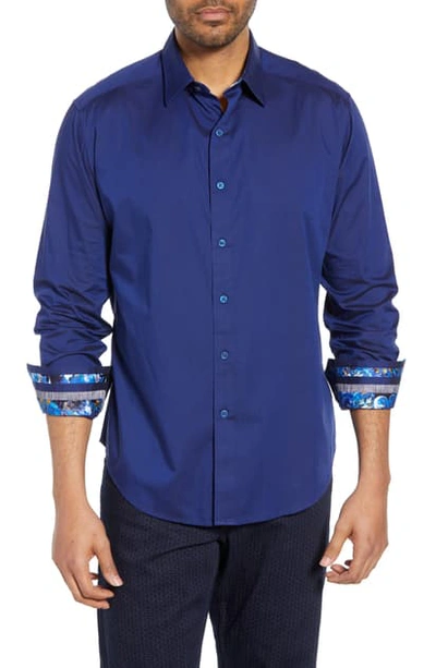 Shop Robert Graham Rutherford Classic Fit Sport Shirt In Navy