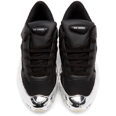 Shop Raf Simons Black & Silver Adidas Originals Edition Ozweego Sneakers