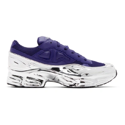 Raf Simons Navy & Silver Adidas Originals Edition Ozweego Sneakers In Blue  | ModeSens