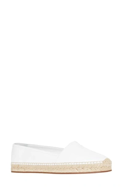 Shop Burberry Tabitha Logo Monogram Espadrille Flat In Optic White