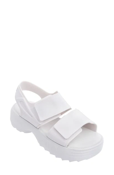 Shop Melissa X Fila Platform Sandal In White/ White/ White Rubber