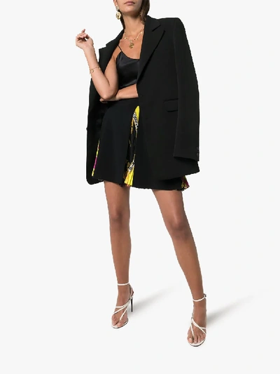 Shop Versace Baroque Panel Pleated Mini Skirt In Multicolour