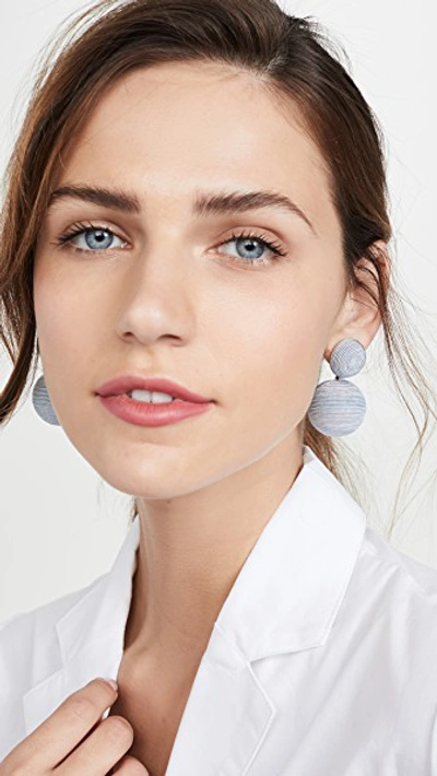 Shop Rebecca De Ravenel Classic 2 Drop Earrings In Claudia/light Blue