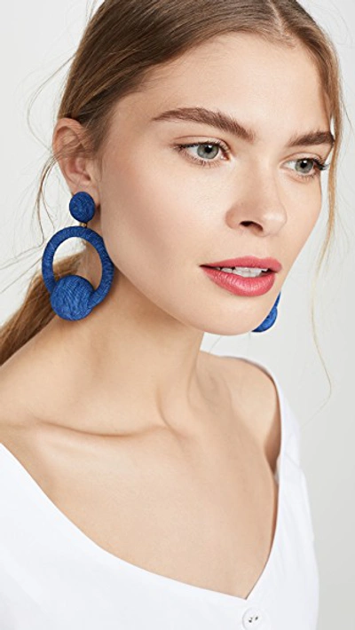 Shop Rebecca De Ravenel Hoop La La Earrings In Electric