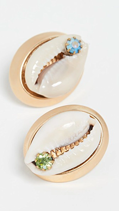 Shop Brinker & Eliza Salty Air Stud Earrings In White