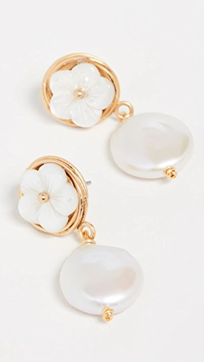 Shop Brinker & Eliza Buttercup Earrings In White